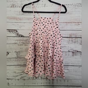 Ruffled Pink Leppard Top M